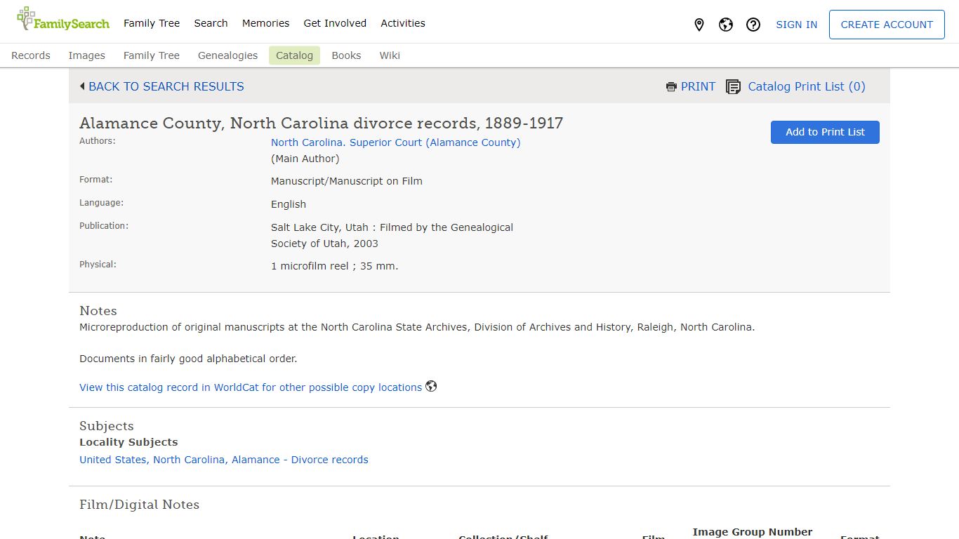 Alamance County, North Carolina divorce records, 1889-1917 - FamilySearch
