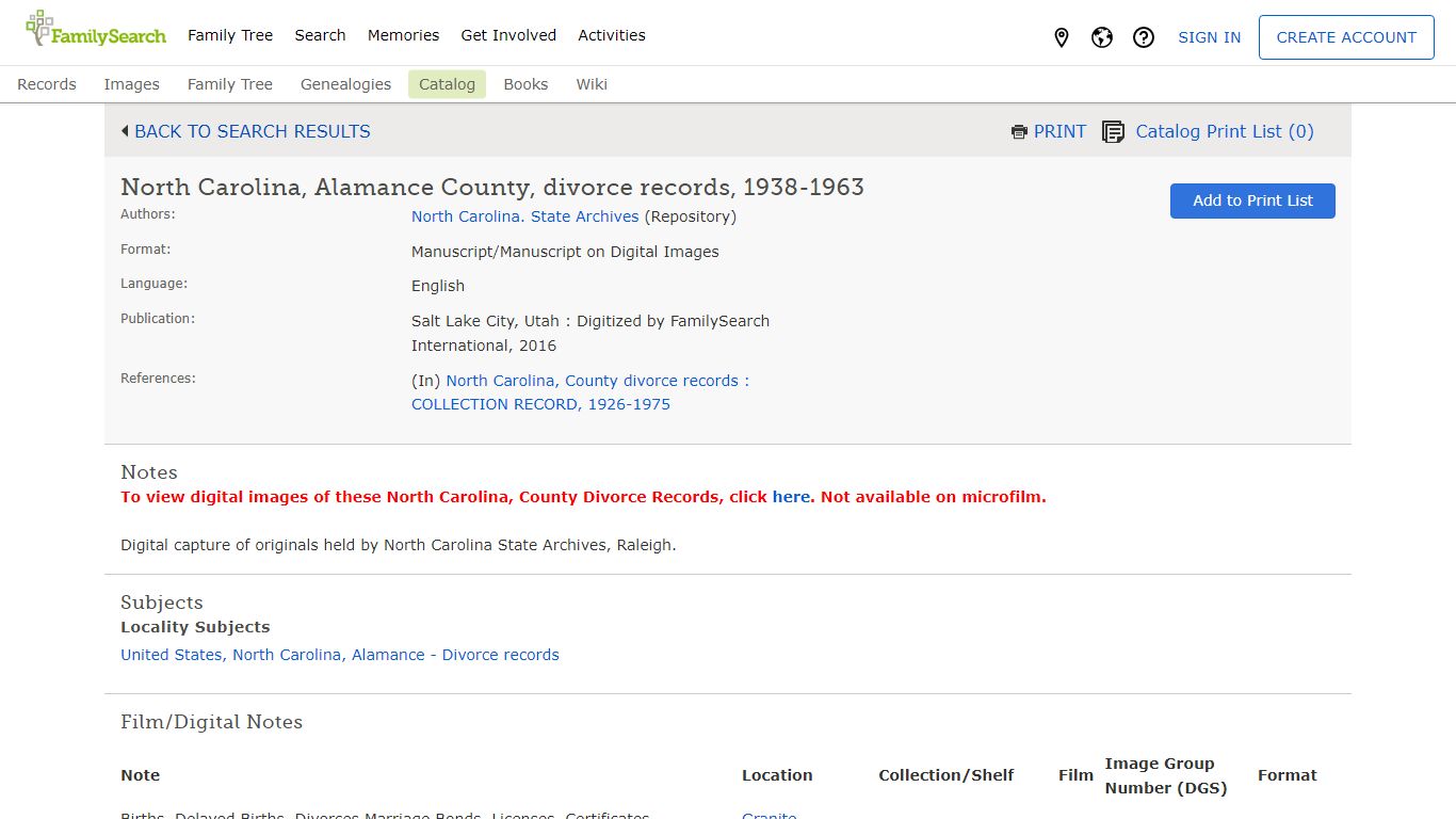 North Carolina, Alamance County, divorce records, 1938-1963