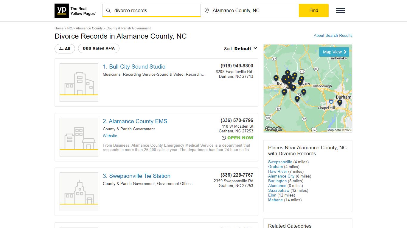 Divorce Records in Alamance County, NC with Reviews - YP.com